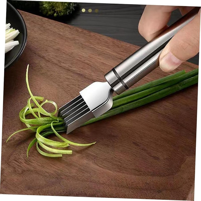 2Pcs Green Onion Slicer Vegetable Peeler Kitchen Tool For Onions Herbs Chopper - Image 2